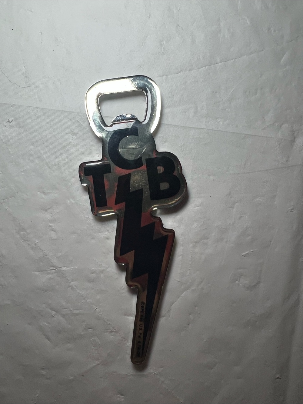 Elvis Presley TCB Taking Care of Business Lightning Bolt Magnetic Bottle Opener